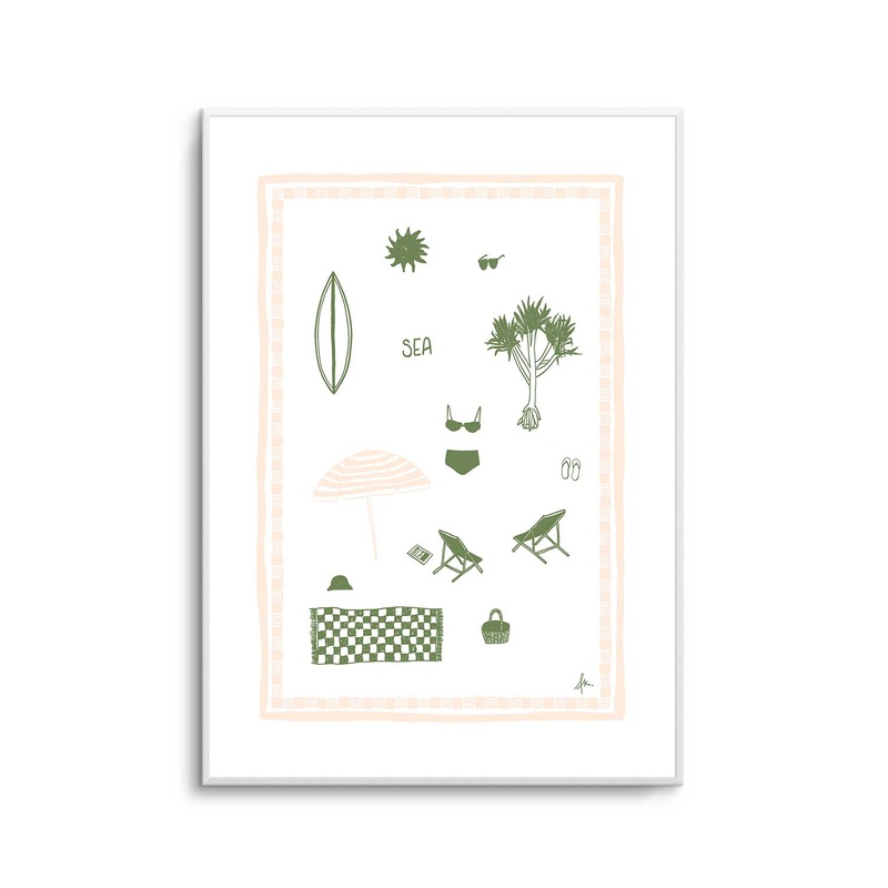 Sea Forest Green Pink by Anne Korako | Art Print