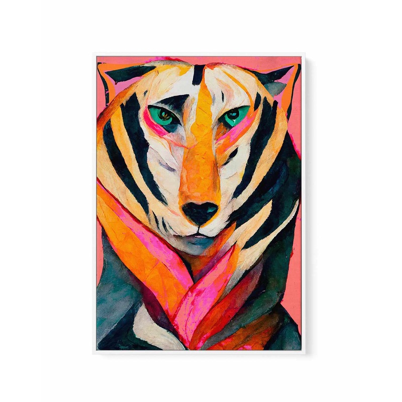 The tiger By Treechild | Framed Canvas Art Print