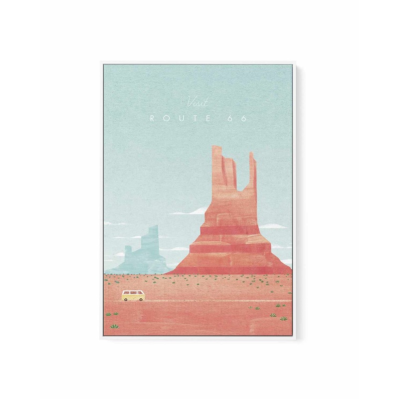 Route 66 by Henry Rivers | Framed Canvas Art Print