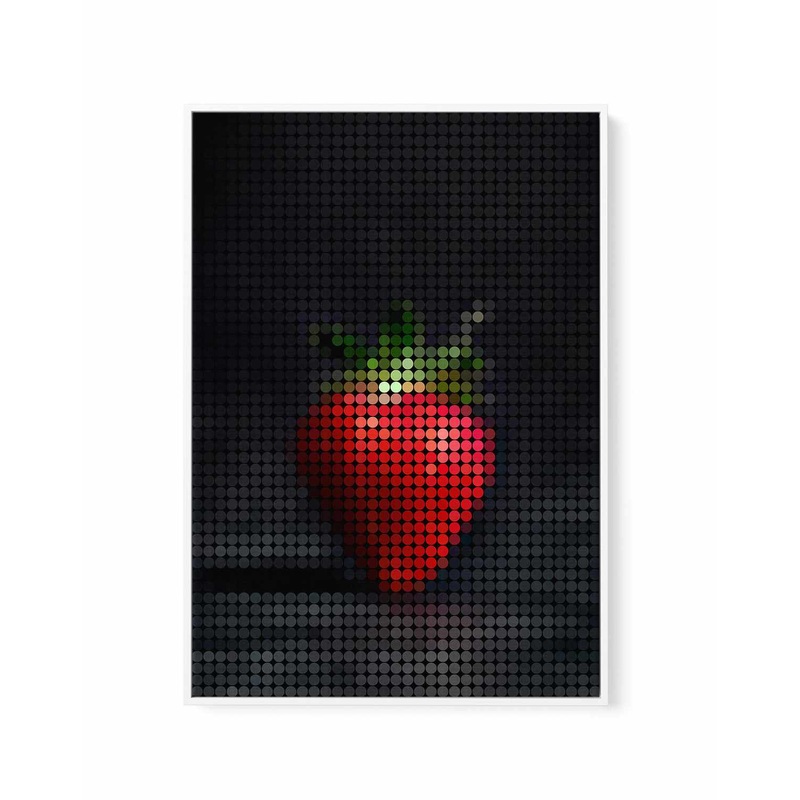 Strawberry Dots | Framed Canvas Art Print