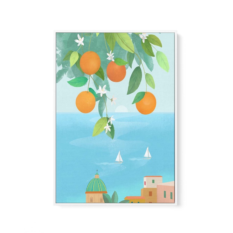 Amalfi Oranges By Petra Lizde | Framed Canvas Art Print