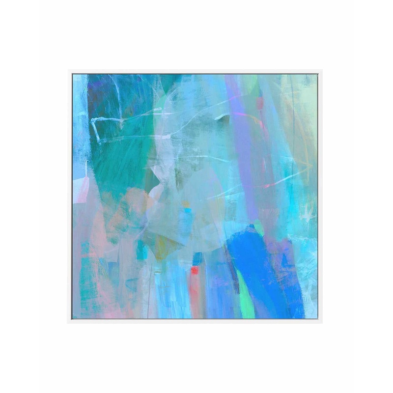 Aqua Strokes by Antonia Tzenova | Framed Canvas Art Print