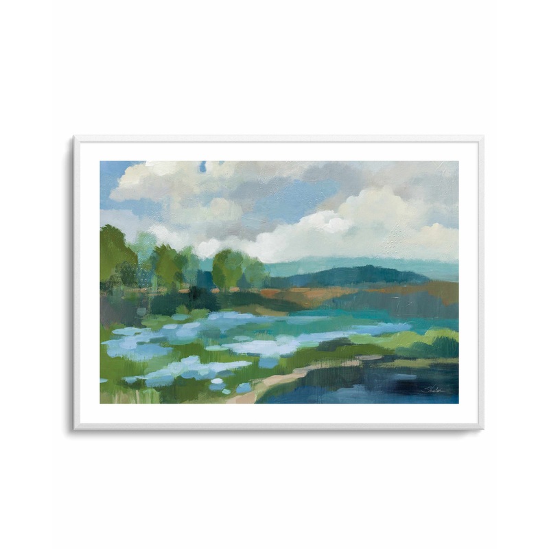 Blue Coastal Flowers Crop | Art Print