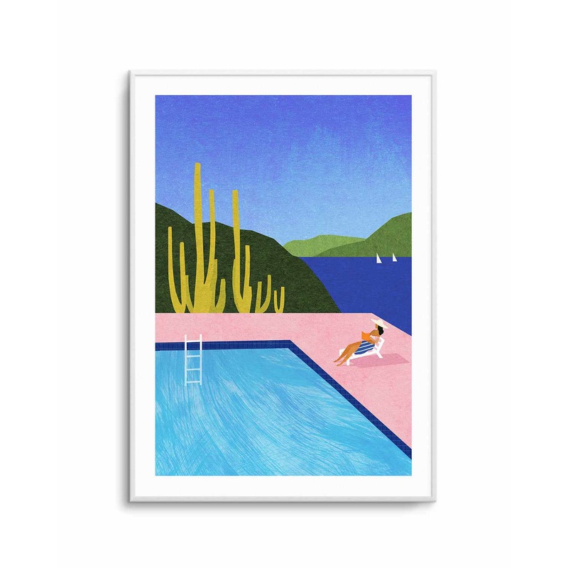 Swimming Pool, Pink by Henry Rivers Art Print