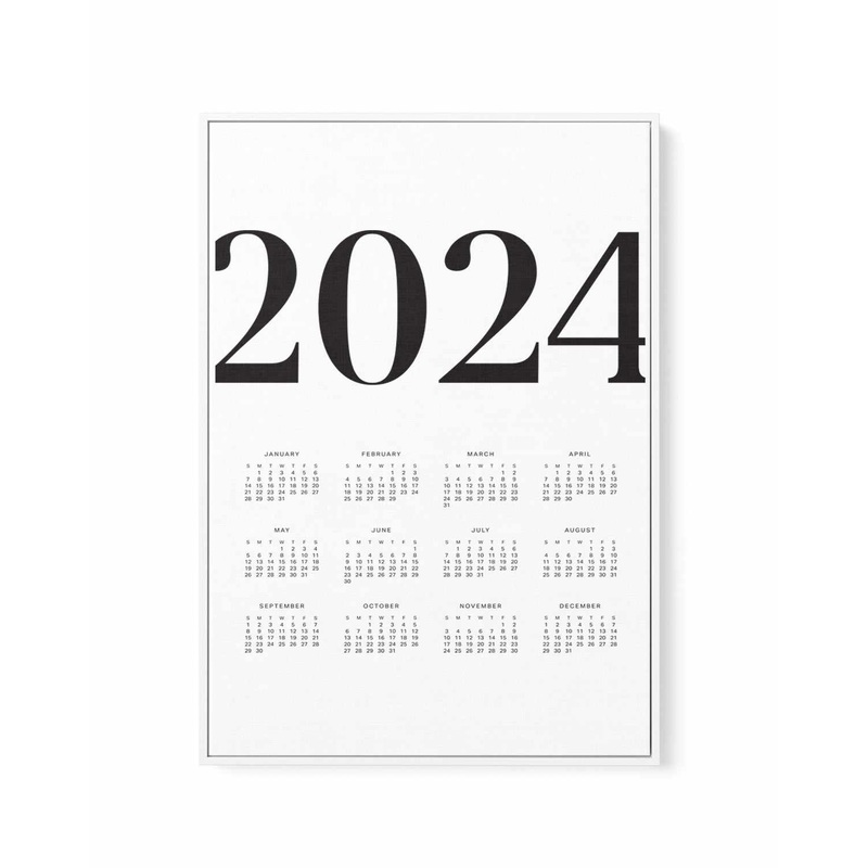 2024 Vogue Calendar B&W | Framed Canvas Art Print