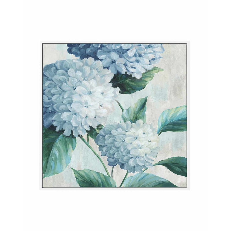 Blue Hydrangea Blooms I | Framed Canvas Art Print