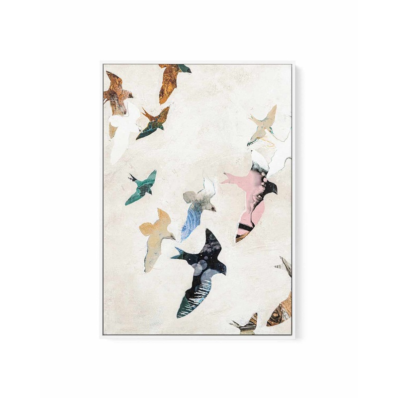 Abstract Birds II by Design Fabrikken | Framed Canvas Art Print