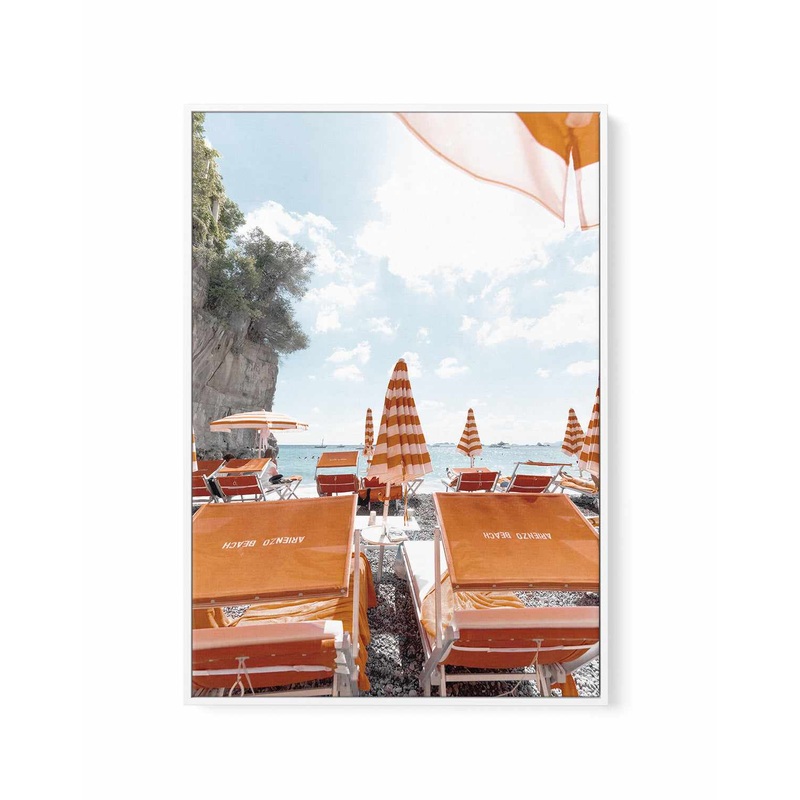 Arienzo Beach Club I, Amalfi | Framed Canvas Art Print
