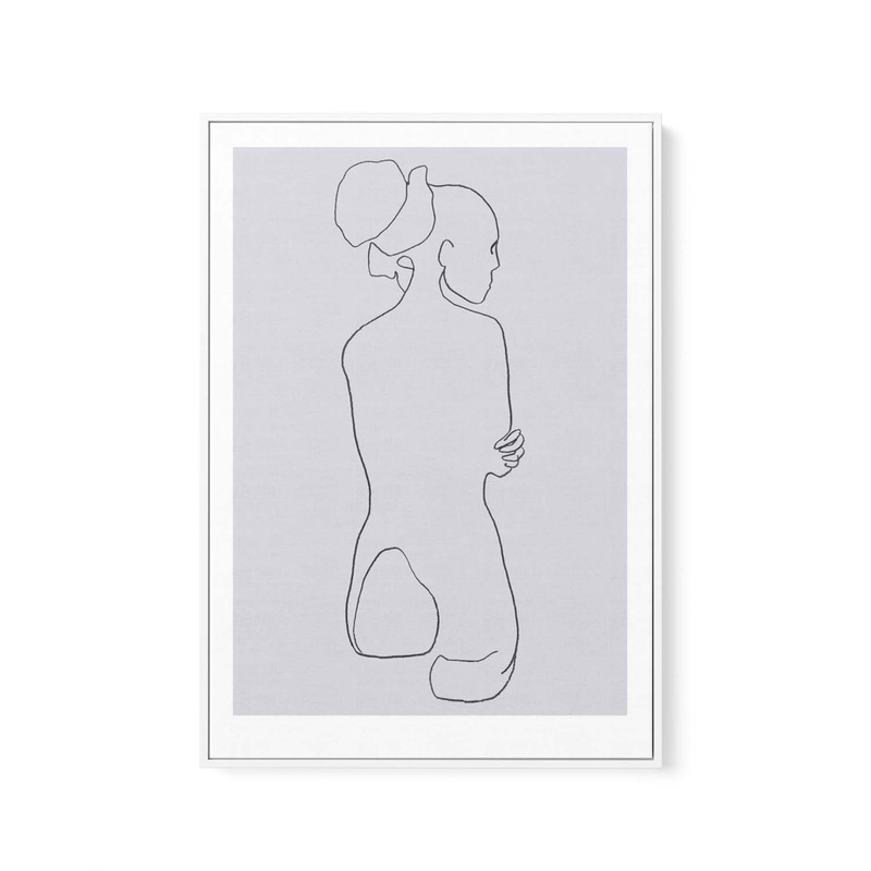 FEMALE LINES l By Jorgen Hansson | Framed Canvas Art Print