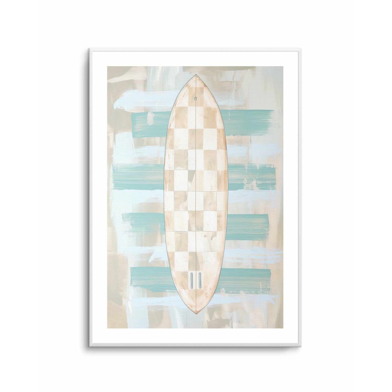 Checker Surfboard II | Art Print