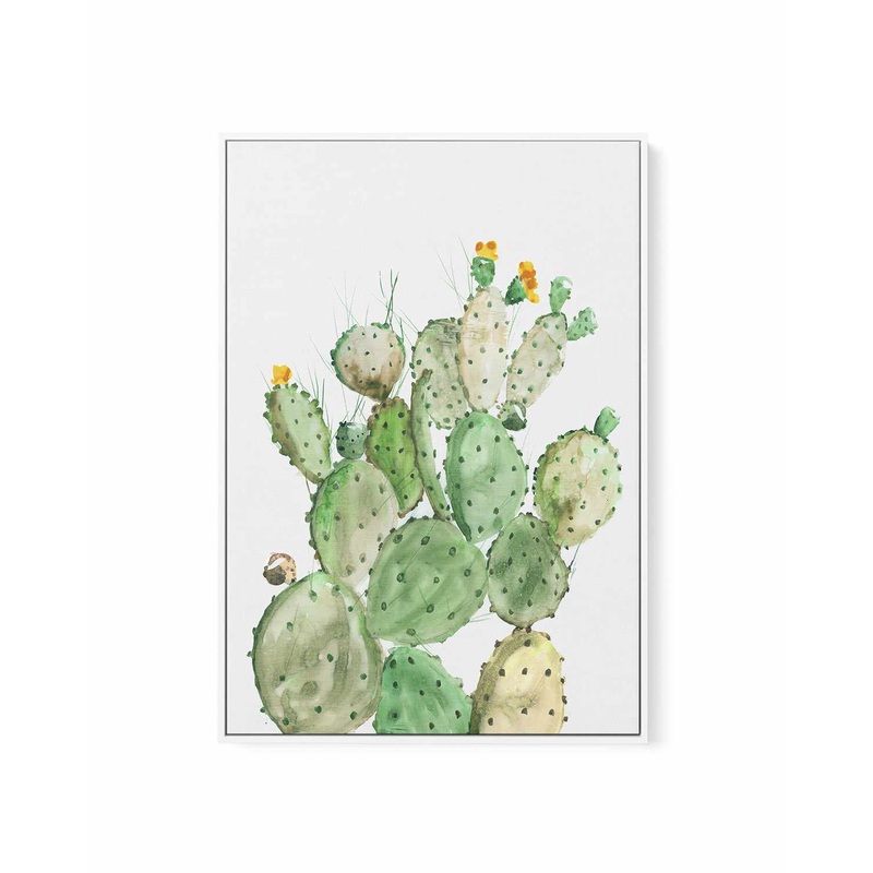 Sunny Cactus | Framed Canvas Art Print