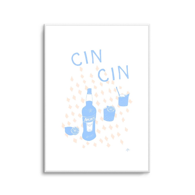 Cin Cin Soft Blue Pink by Anne Korako | Art Print
