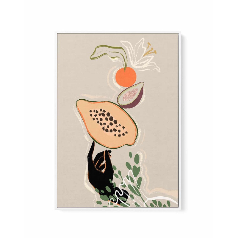 Balancing Fruits by Arty Guava | Framed Canvas Art Print