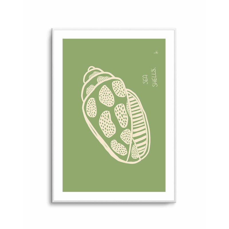 Shell Beige Forest Green by Anne Korako | Art Print
