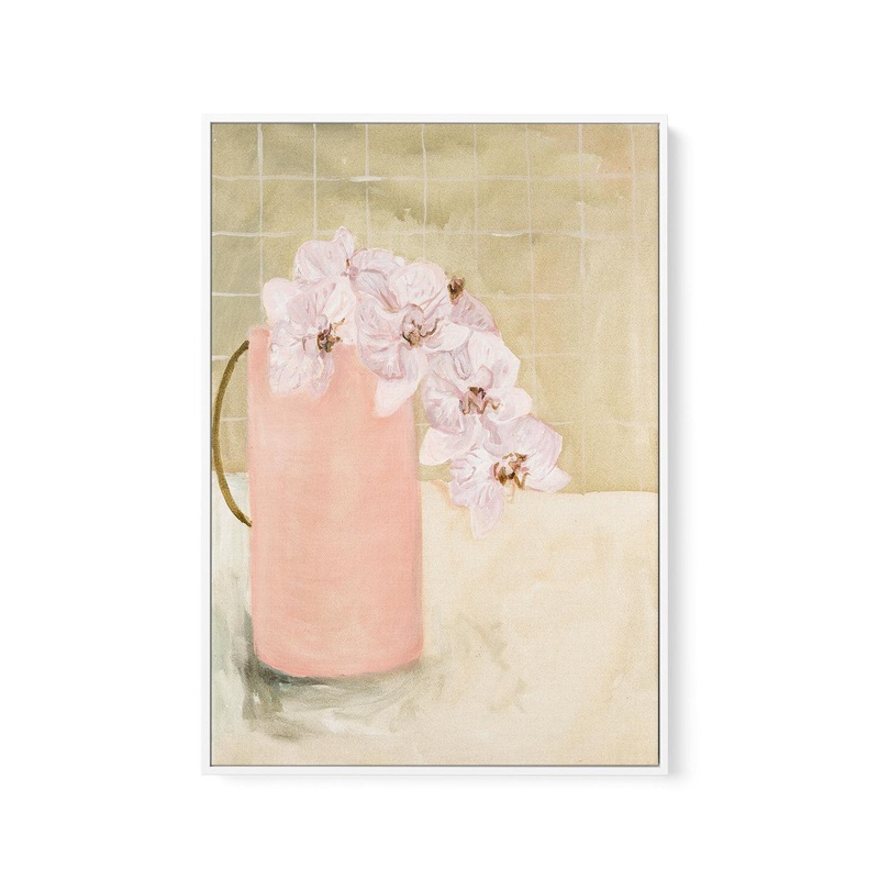 Blush Vase by Natalie Jane | Framed Canvas Art Print