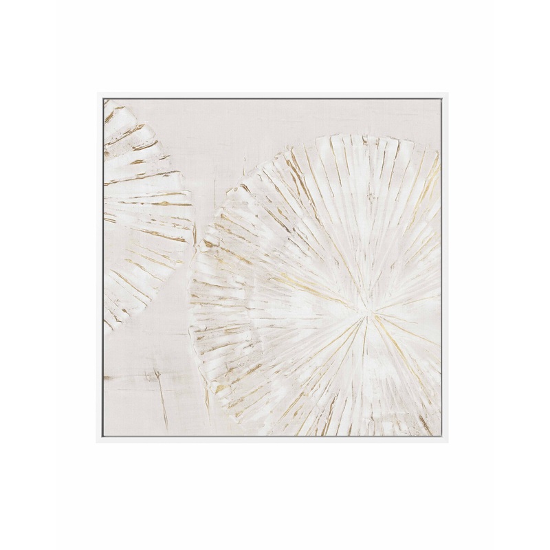 Beige Abstract I SQ Framed Canvas Art Print