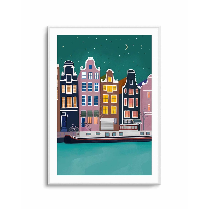 Amsterdam Nights by Petra Lizde Art Print