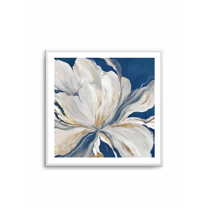 Butterfly Flower II Blue Art Print