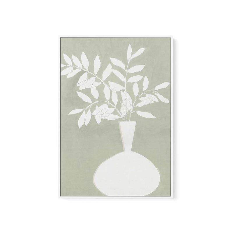 Sage Vase II | Framed Canvas Art Print