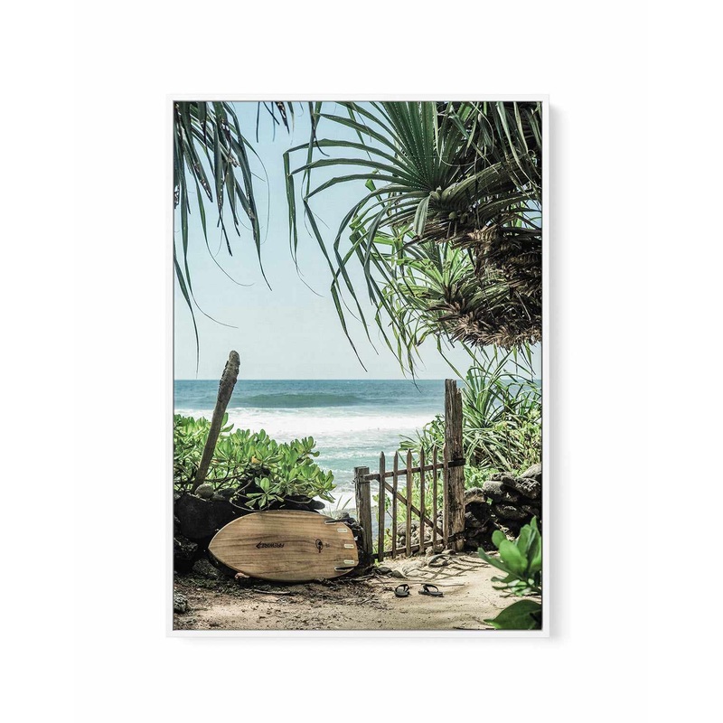 Secret Beach By Clint | Framed Canvas Art Print
