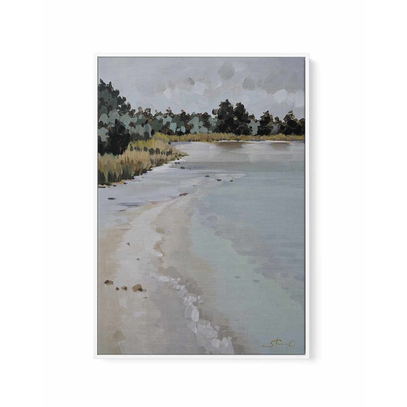 Woodland Frozen Lake By Shina Choi | Framed Canvas Art Print
