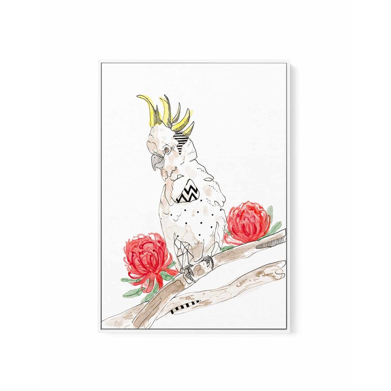 Cool Cockatoo by Maku Fenaroli | Framed Canvas Art Print