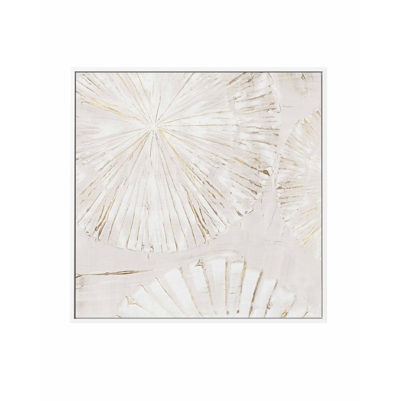 Beige Abstract II SQ Framed Canvas Art Print