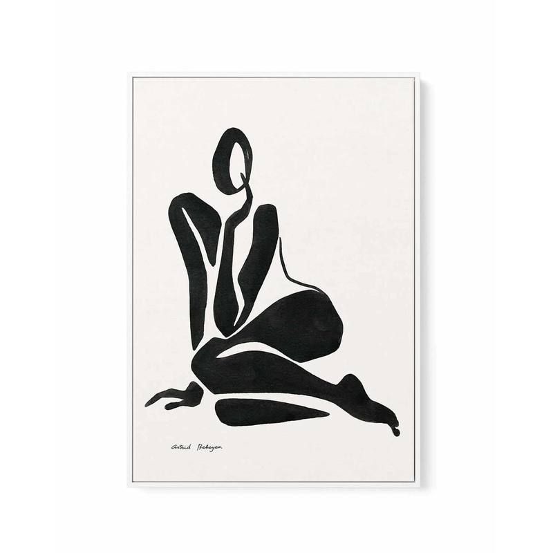 Female Shapes VI in Black I by Astrid Babayan | Framed Canvas Art Print
