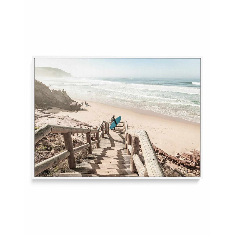 Surf Check Stairs | Framed Canvas Art Print