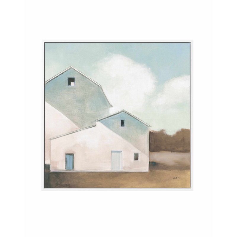 Barn Shadows Neutral | Framed Canvas Art Print