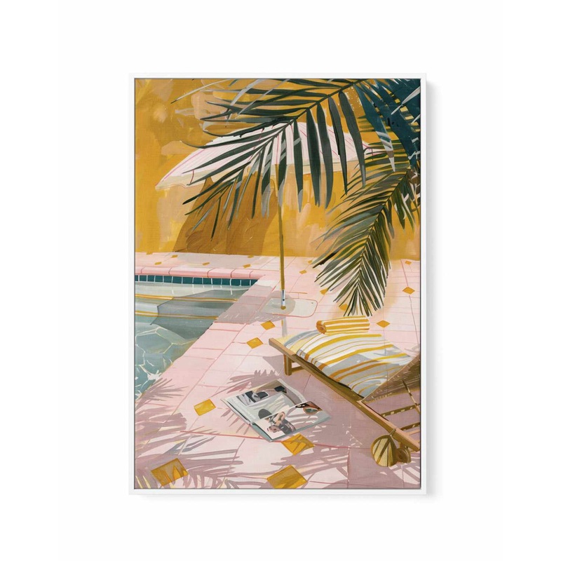 By the Pool, Marrakech | Framed Canvas Art Print