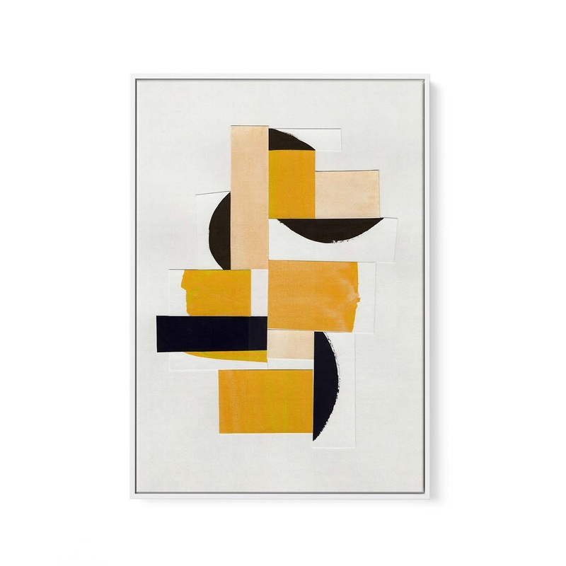 Yellow Abstract Collage by Alisa Galitsynae | Framed Canvas Art Print
