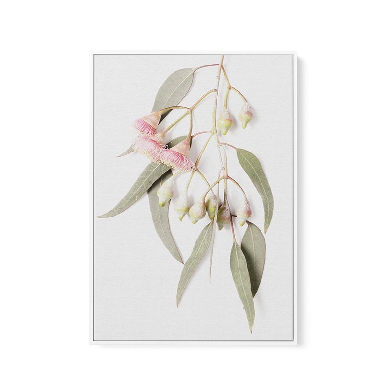 Eucalyptus on Grey | Framed Canvas Art Print