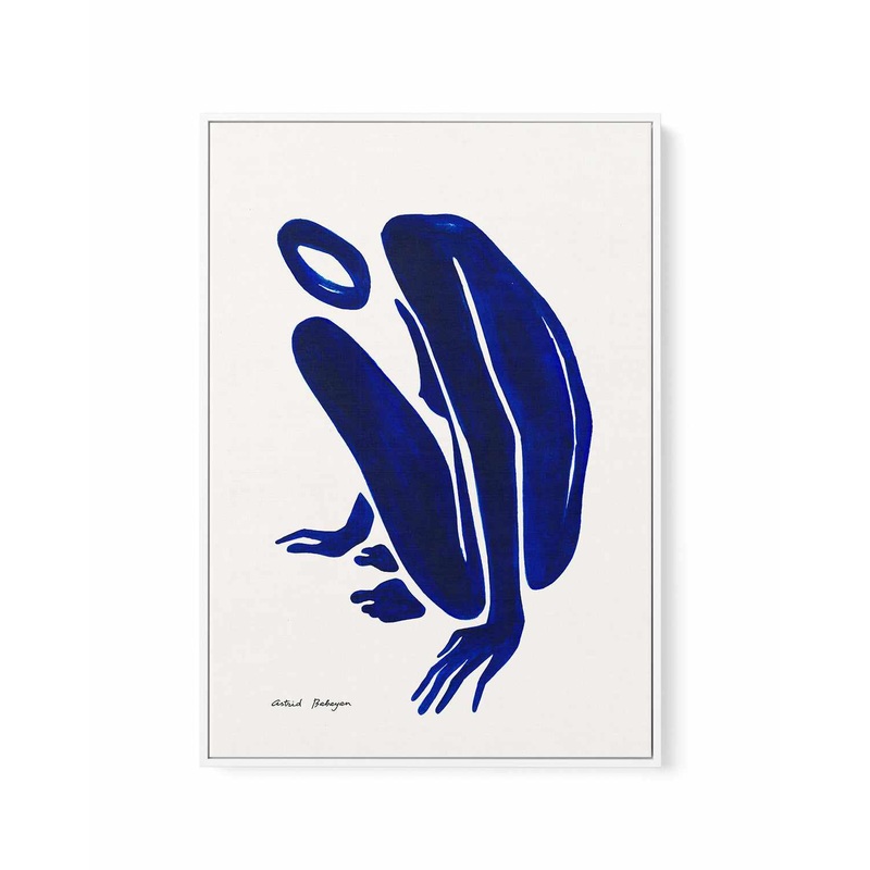 Female Shapes V in Blue I by Astrid Babayan | Framed Canvas Art Print