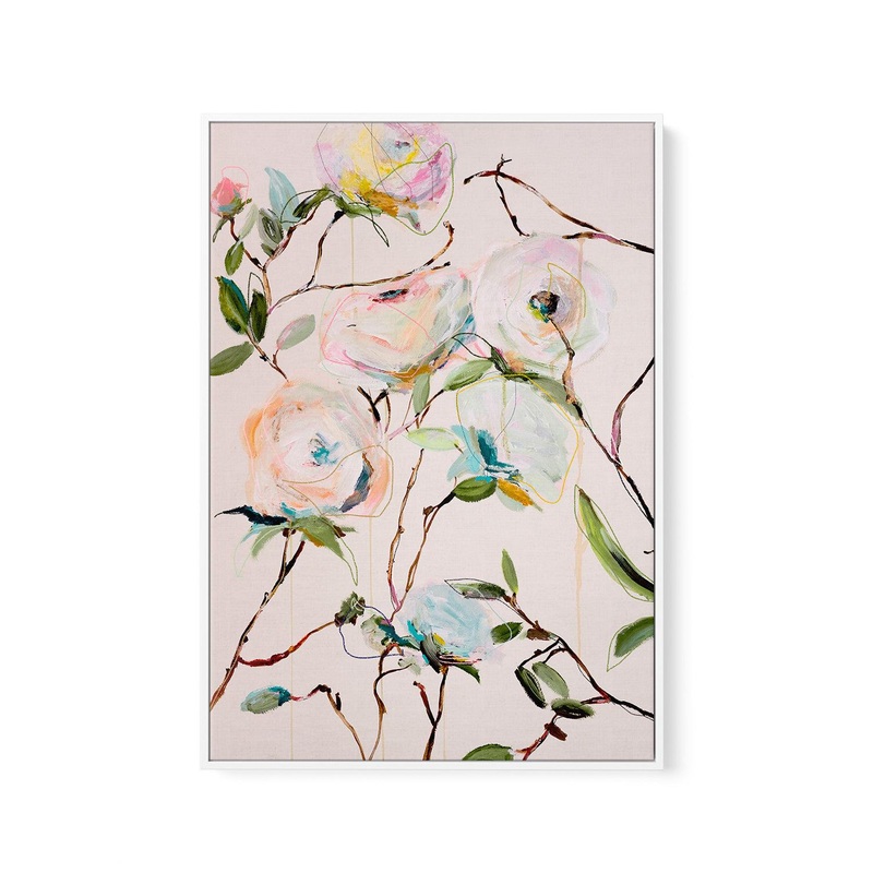 Rose Floral by Leigh Viner | Framed Canvas Art Print