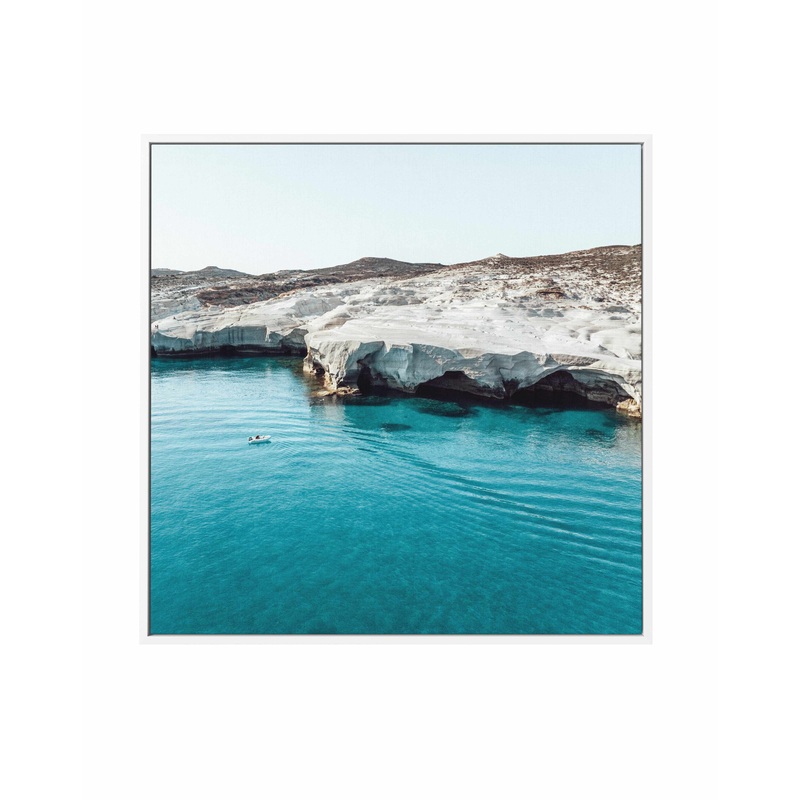 Sarakiniko Boating, Milos | Framed Canvas Art Print