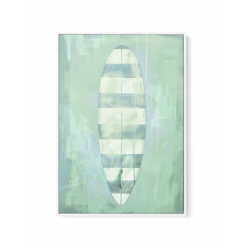 Surf Board Stripes | Framed Canvas Art Print