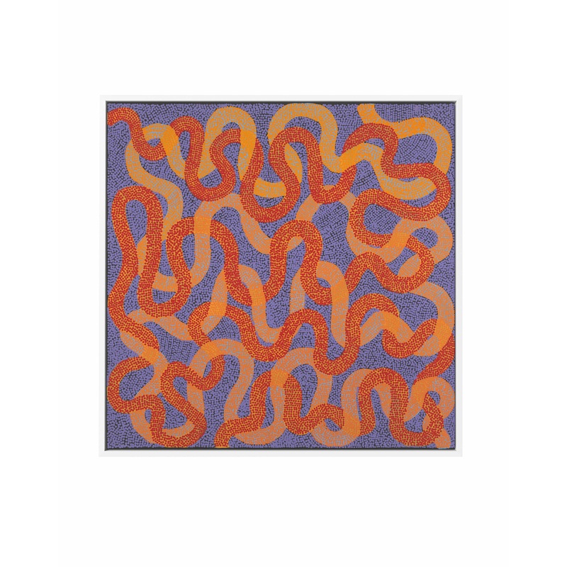 Warlukurlangu Jukurrpa (Fire country Dreaming) by Vanetta Nampijinpa Hudson | Framed Canvas Art Print