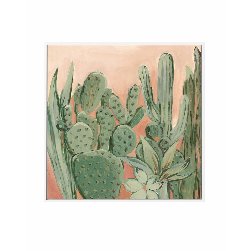 Cactus SQ Framed Canvas Art Print