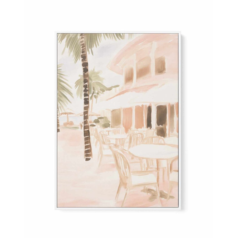 Cafe Contigo | Framed Canvas Art Print