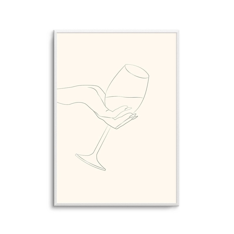 Wine Line Art I Art Print