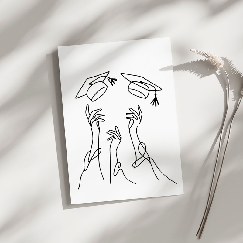 Cap Toss – Blank Greeting Card